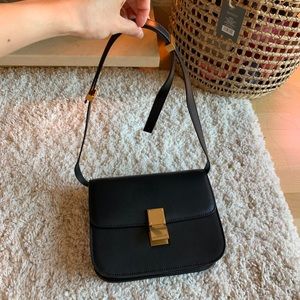 Box Inspired Black Square Bag